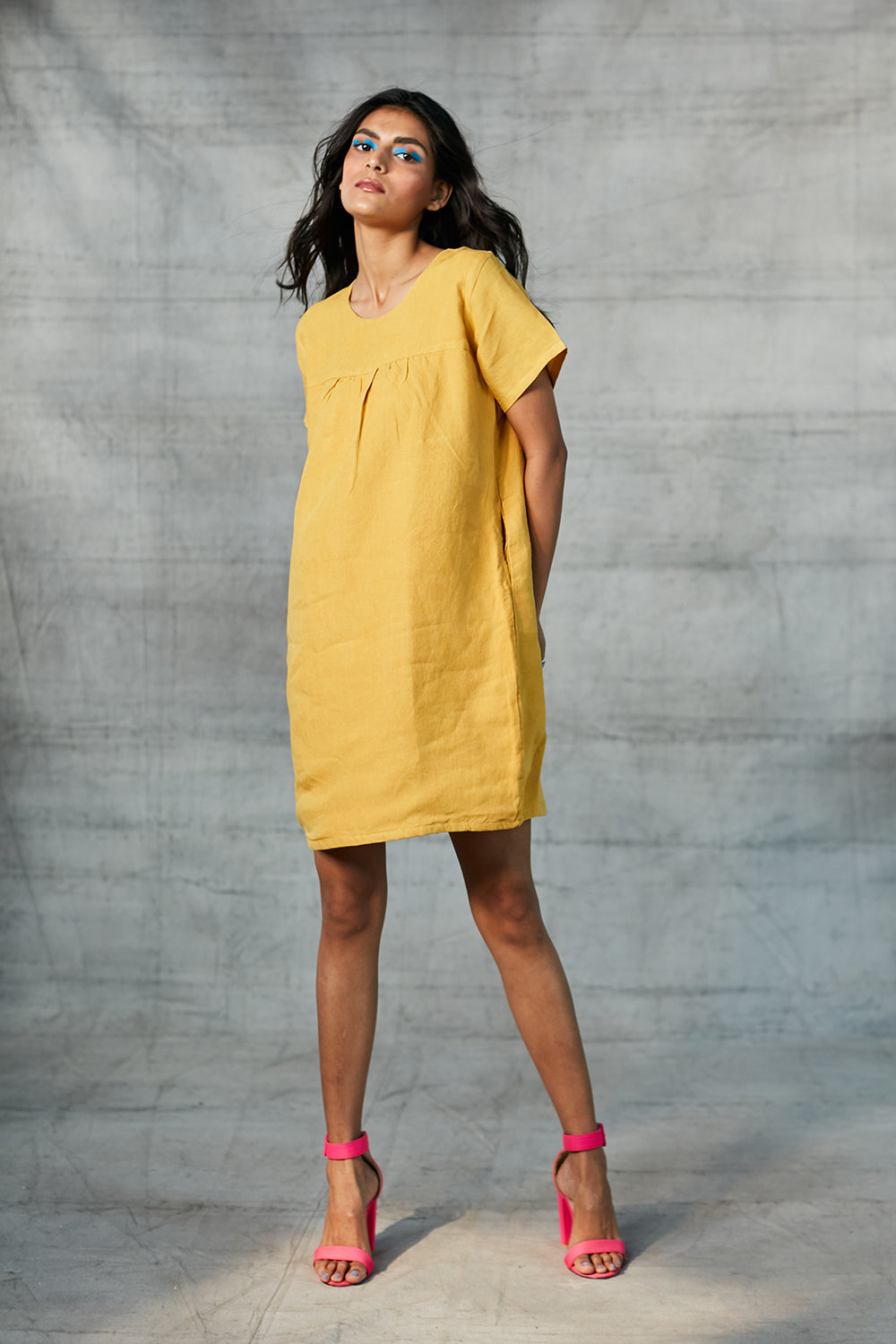 Linen Classic Shift Dresses – Saphed